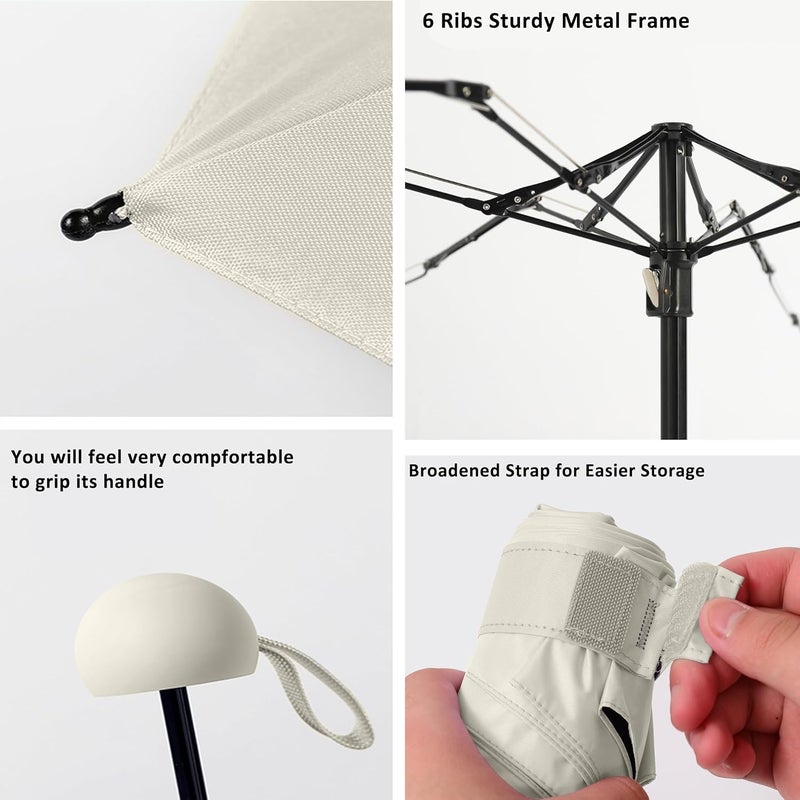 BAODINI Travel Essentials Mini Umbrella for Purse With Case Small Compact UV Sun Protection Lightweight Tiny Pocket Manual Open Close Umbrella for Women Kids and Men Fits Purse Backpack - Image 5